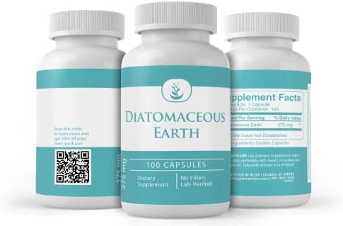 Pure Original Ingredients Diatomaceous Earth, (100 Capsules) Pure, No Additives Or Fillers, Lab Verified