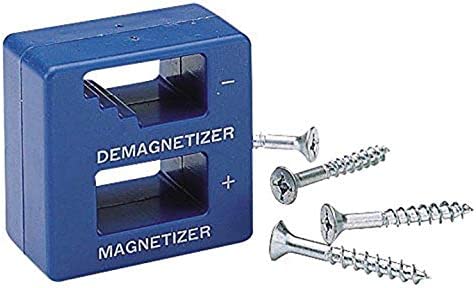 Katzco Precision Demagnetizer-Magnetizer - Pack of 3 Colors - Black, Red, Blue - for Screwdrivers, Small Tools, Small, Big Screws, Drills, Drill Bits, Sockets, Nuts, Bolts, Nails, Construction Tools