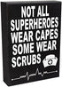 JennyGems Nurse Gifts, Nurse Appreciation, Not All SuperHeroes Wear Capes Some Wear Scrubs, Nurse Signs, Nursing Decor, 6x8 in, Made in USA