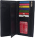 Genuine Leather Checkbook Cover Wallet Organizer with Credit Card Holder (Black)