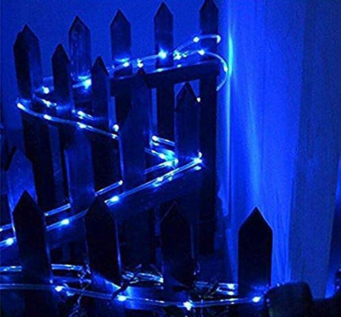 lychee Solar Rope Lights Outdoor 16.5ft 50LED Waterproof Solar Power String w/ Light Outdoor Rope Lights Ideal for Home Garden Party Wedding Decoration (Blue)