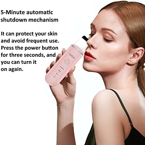 GUGUG Skin Scrubber Face Spatula - Skin Spatula Blackhead Remover Pore Cleaner with 4 Modes,Skin Care Tools, Comedones Extractor for Facial Deep Cleansing (Pink)- 2 Silicone Covers Included