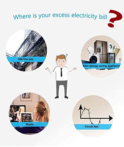 Heunwa Power Save, 90V-250V 30KW Electricity Saving Box, Energy Saver Saving Device for Household Office Market Factory(US Plug)