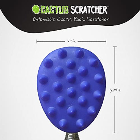 XL Big Stick Extendable Cactus Back Scratcher, Sturdy, Sharp, Satisfying, Ultimate Scratch Relief for Itching on Back, Neck, Head, Beard, and Body, Dual Sided with Aggressive and Medium Spikes (Blue)