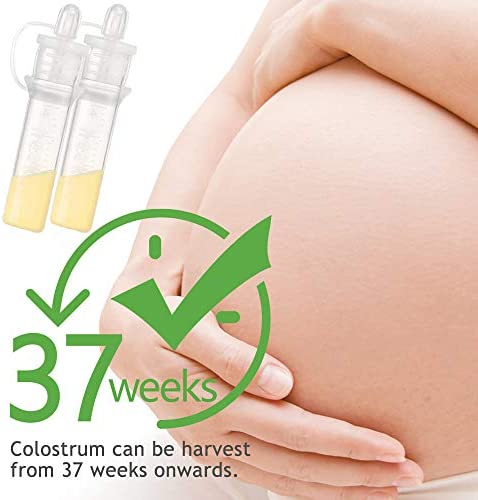 haakaa Colostrum Collector Set Includes a Portable Case and a White Cotton Cloth Wipe for Breastfeeding Moms to Collect Store and Feed Colostrum, 4ml/6pcs