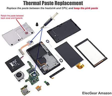 ElecGear Replacement Internal Cooling Fan Compatible with Nintendo Switch HAC-001, CPU Heatsink Cooler, Thermal Compound Paste, Screwdriver and Repair Tool Kit