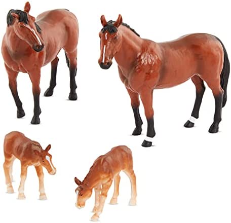 Terra by Battat - Quarter Horse Family - Miniature Toy Horse Family Figurines for Kids 3-Years-Old & Up (4 Pc)