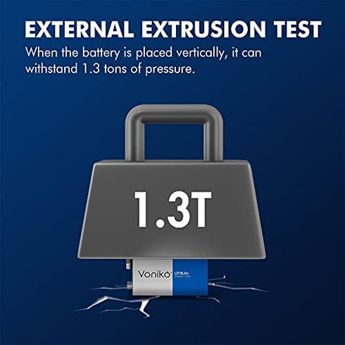 VONIKO Lithium Batteries 9 Volt 2 Pack – 9V Lithium Batteries – Long Life Smoke Detector Batteries 10 Years Shelf Life - 9 Volt Battery for Smoke Alarms and Medical Equipment