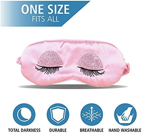 Silk Eye Sleep Mask Soft Sleeping Mask with Elastic Strap Blindfold Comfort Eye Shade Cover for Kids Girl Women Men