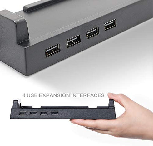 2019 Hub Dock for Nintendo Switch Dock, Switch USB Hub for Nintendo Switch with 4 Output Ports for Wired Pro Controllers, Keyboard, Joy-Con Dock, Switch Controller Adapter, Mobile Phone, etc