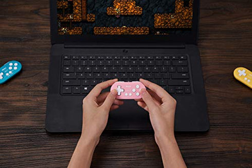 8Bitdo Zero 2 Bluetooth Gamepad Keychain Sized Mini Controller for Switch, Windows, Android, macOS & Raspberry Pi(Pink Edition) - Nintendo Switch