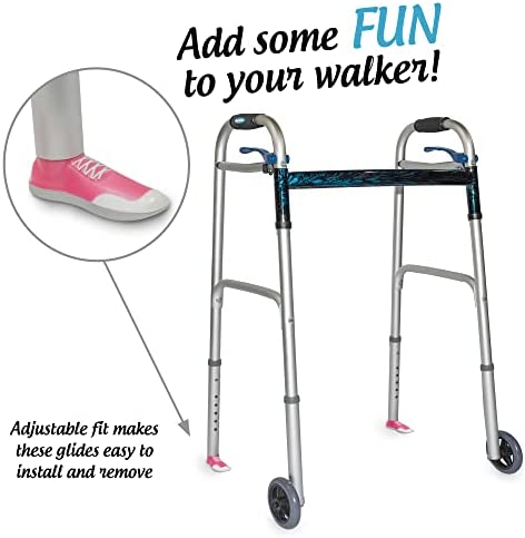 Sneaker Walker Glides for 1" Walker Tubes - Pink - 1 Pair