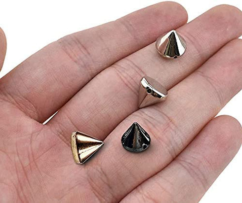 300PCS 8mm Acrylic Bullet Cone Spike Studs Bead Decorative Rivets Pyramid Beads Craft Spikes for Clothing