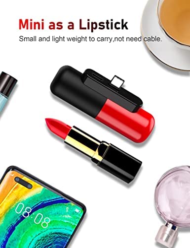 Cute Portable Charger for Android Phone 3300mAh Mini Power Bank USB C Compatible with Samsung Galaxy S22 Z Flip3 S20,S10,S9,S8,Note 20/10/9/8,Moto Z3/2,LG V35/G8/7/5,Nintendo Switch,DJI Pocket 2 etc