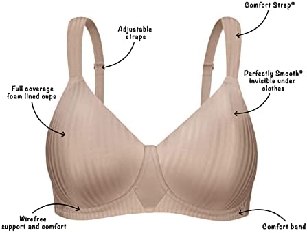 Playtex Women's Wireless Bra, Secrets Perfectly Smooth Wirefree Bra, Full Coverage, US4707