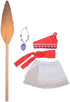 Dress Along Dolly Moana Inspired Princess Doll Outfit (5 Piece Set) - Costume Clothes & Accessories Include Necklace, Paddle, Top, Skirt, & Scarf - for 18" Dolls