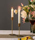 BWRMHME New Modern Metal Gold Candlestick Holders Wedding Decoration Skinny Tapered Candlestick Holder Home Decor Bar Party Candle Holders (S+L)