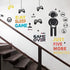 Gamer Room Decor Gaming Wall Decals Sticker Gamer Decals Boys Room Decals Video Game Decor Eat Sleep Game Wall Decal for Gamer Bedroom Playroom Decorations (Chic Style)