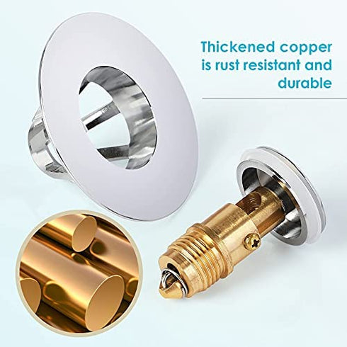 Universal Bathroom Sink Stopper, for 1.06 -1.5 inch US Standard Basin Pop Up Sink Drain Strainer, TUUPUSOKI® Bathtub Converter Sink Drain Strainer Plug No Overflow with Basket Hair Catcher (1 Pack)