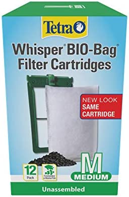 Tetra Whisper Bio-Bag Filter Cartridges For Aquariums - Unassembled Medium (Pack of 12)