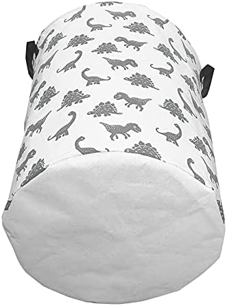 HUAYEE 19.6 Inches Large Laundry Basket Waterproof Round Cotton Linen Collapsible Storage bin with Handles for Hamper,Kids Room,Toy Storage(Dinosaur)