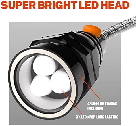 Gifts for Men Telescoping Flexible Magnetic Pickup Tool With 3 Super Bright Led Lights, Valentine's Day Gifts for Husband, Handy Men or Women for Birthday, Black, 1 Pack