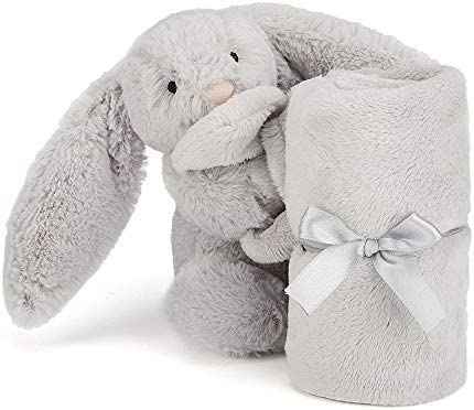 Jellycat Bashful Grey Bunny Baby Stuffed Animal Security Blanket