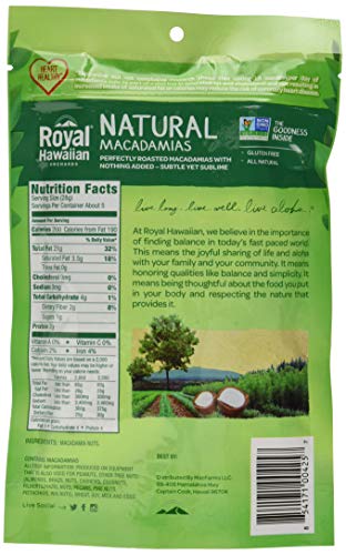 Royal Hawaiian Orchards Natural Unsalted Macadamia Nuts, 4 Oz