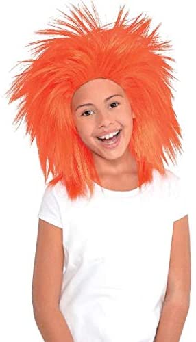 Amscan Faux Crazy Costume Unisex Wig, One size, Orange