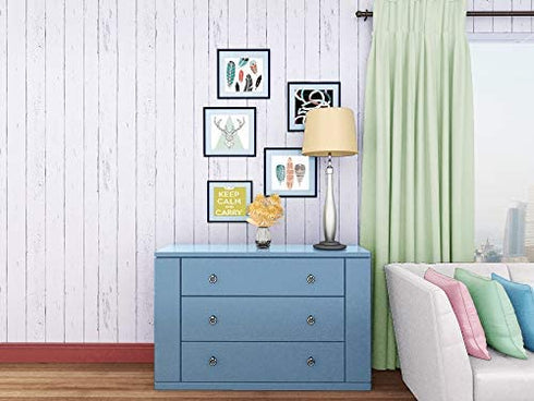 White Shiplap Peel and Stick Wallpaper - Vintage Wood Wallpaper Peel and Stick - Wood Contact Paper for Cabinets – Wallpaper for Bedrooms, Shelf - Self Adhesive Removable Wall Paper (118" x 17.71")