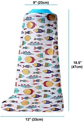 Kids Cast Cover for Showering Foot –Waterproof Reusable Cast Protector for Toddlers and Little Kids Cute Design with Fishes – Toddler-Little Kid Size