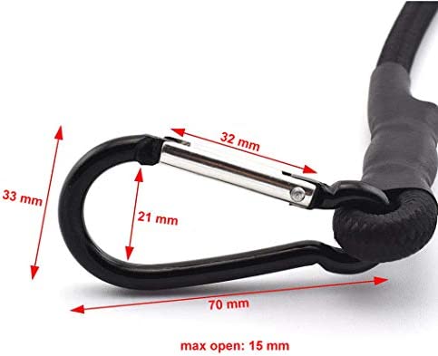 SDTC Tech 18 Inch Bungee Cord with Carabiner Hook | 4 Pack Superior Latex Heavy Duty Straps Strong Elastic Rope Locks onto Anchor Points of Luggage Rack/Cargo/Camping/RV/Hand Carts etc.