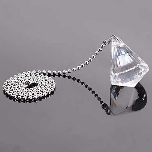 longsheng Clear Crystal Prism Drop Dazzling Crystal Ceiling Fan Pull Chain Pull Chain Extension with Connector for Ceiling Light Fan Set of 4 with Gift Box