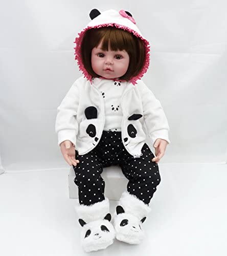 Pedolltree Reborn Baby Girl Dolls Clothes 18 inch Panda Outfits Accesories for 17-19 inch Reborns Doll Newborn Baby Girl Matching Clothing
