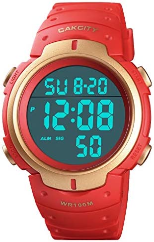 CakCity Mens Digital Sport Military Watches for Men Waterproof 100M with Alarm Stopwatch LED Large Display