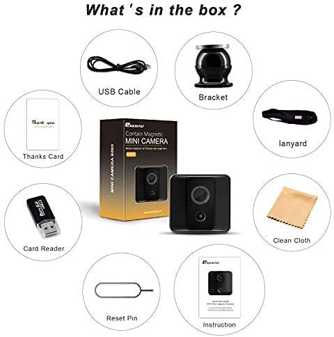 Mini Spy Camera 1080P Cop Spy Cam As Seen On TV-Spy Camera Wireless Hidden-Mini Camera Spy Wireless-Hidden Spy Camera -Nanny Cam with Night Vision and Motion Detection-Built-in Battery-No WiFi Needed