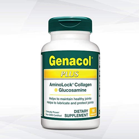 Genacol Glucosamine & Collagen Joint Supplement Plus | Glucosamina Colageno Hidrolizado Capsules | Lubricate Joints, Relieve Joint Discomfort, Maintain Optimum Joint Health & Flex (90 Capsules)