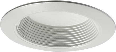 Basics 4 in. 2700K Soft White LED 600 Lumen Retrofit Downlight Baffle Trim Module, White