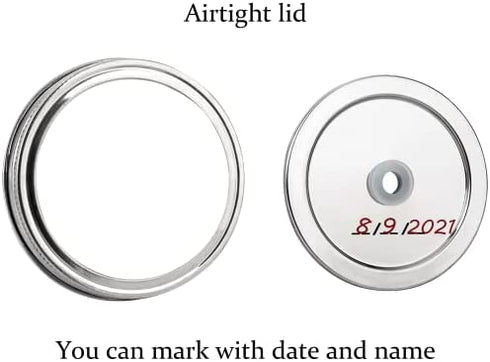 Jillmo Fermentation Kit, Stainless Steel Fermenting Kit for Wide Mouth Mason Jars (Jars Not Included)