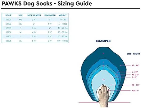 RC Pet Products PAWks Dog Socks, Paw Protection, XX-Small, Nautical
