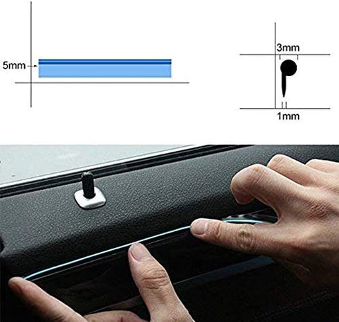 ABALDI El Wire, Interior Car Lights, Car LED Lights Inside Your Car for Car Interior Decoration(3m/9ft, Blue)