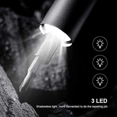 Wowstick SD 23 in 1 MINI Electric Screwdriver, Electric precision screwdriverAutomatic and Manual Mixed Power 3 Shadowless LED Lights Rechargeable Battery Cordless Screwdriver Repair Tool Kit