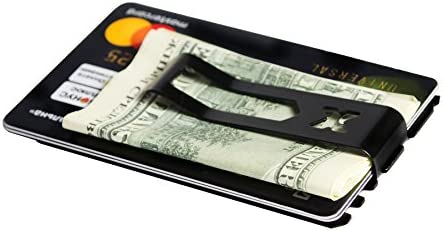 Pocket Tool Wallet - 46 in 1 Multitool Credit Card Size - Cash Clip - Multi Purpose Tool Card (Black)