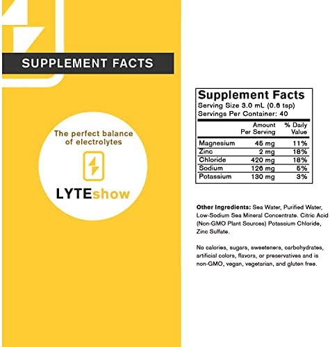 LyteShow Electrolyte Drops Sugar-Free for Hydration and Immune Support - 40 Servings - Keto Friendly - Zinc and Magnesium for Rapid Rehydration, Workout, Muscle Recovery and Energy - Vegan