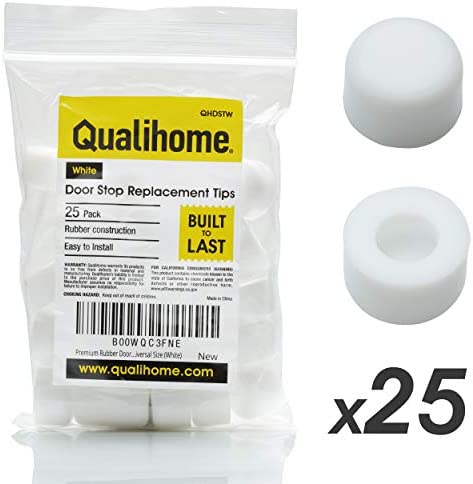 Premium Rubber Door Stop Stud Replacement Tips – Doorstopper Bumpers, Springe Hinge End Caps for Wall & Floor Protection – Universal Size (White)