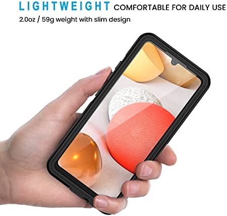 Lanhiem Samsung Galaxy A42 5G Case, IP68 Waterproof Dustproof Shockproof Case with Built-in Screen Protector, Full Body Sealed Underwater Protective Cover for Samsung A42 5G, Black/Clear