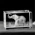 Elephant GIFTS/3d Laser Etched Crystal Art of Elephant Figurines Crystal Glass Cube Engraving for Home Decoration Birthday, Elephant Gifts for Women Girl Children Men (303040mm)