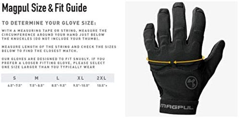 Magpul Technical Glove 2.0 Lightweight Work Gloves, Black, Large