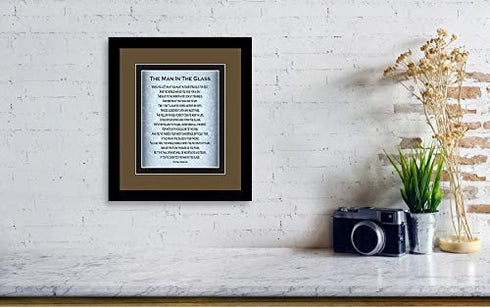 The Man in the Glass Poem by Peter Dale Wimbrow Sr Inspirational Home Decor Office Dad Grad Gift 8x10 Print (Blue)