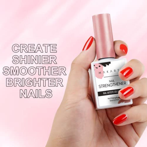 Makartt Gel Nail Strengthener Reinforce Polish, Nail Strengthening Repair Polish Nail Hardener for Treating Weak Damaged Peeling Nails Clear Soak Off Gel Lacquer Long Lasting Professional DIY Nail Art